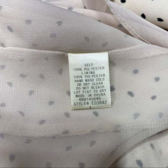 Everly Cream Polka Dot Print Midi Wrap Dress Large - Picture 9 of 9